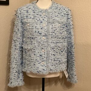 MaxMara /Max Simple Blue Tweed Blazer. NEW with Tags .large